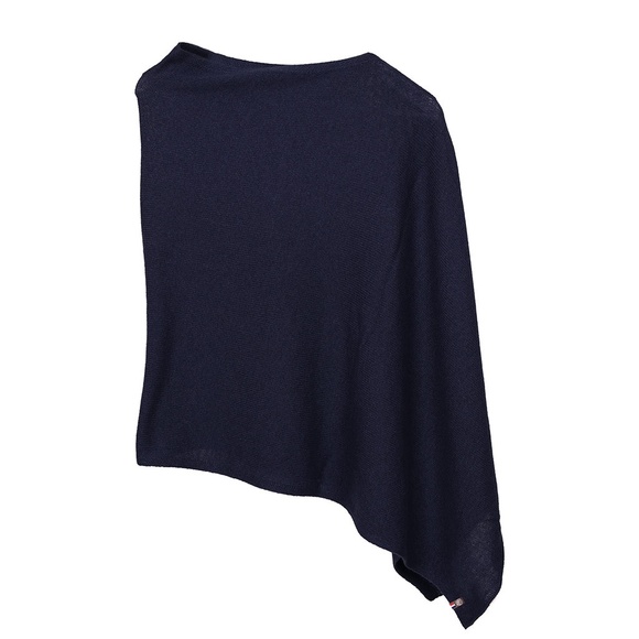 Navy Knit Poncho - Made in France by Maison Bonnefoy - Picture 1 of 2